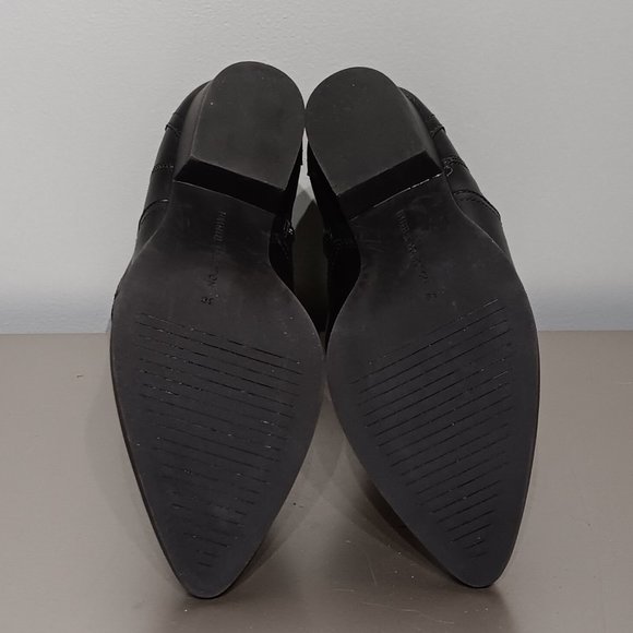 Pull & Bear Black Faux Leather Cowgirl Chelsea Ankle Boots. (Women's Size 7.5) - Picture 6 of 6